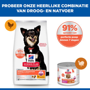 Hill's Science Plan Hondenvoer Droog Adult Perfect Digestion Small & Mini Kip - Rijst 3 kg