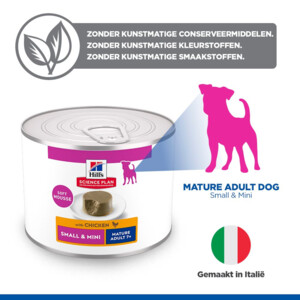 Hill's Science Plan Hondenvoer Nat Mature Adult Small&Mini Mousse Kip 12 x 200 gr