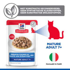 Hill's Science Plan Kattenvoer Nat Mature Adult 7+ Vis 12 x 85 gr