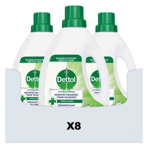 8x Dettol Wasmiddel Sanitizer Sensitive 1500 ml
