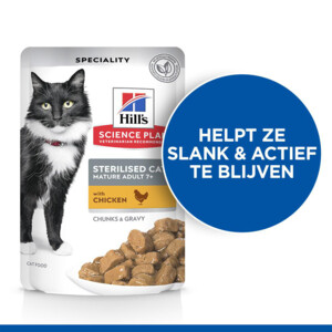 Hill's Science Plan Kattenvoer Nat Mature Adult 7+ Sterilised Kip en Zeevis 12x85 gr