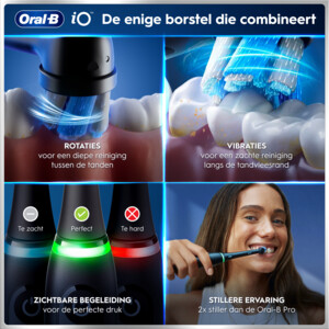 Oral-B iO 6 Elektrische Tandenborstel Dubbelpak Zwart en Roze + 3 Opzetborstels + Premium Reisetui - 429.99 euro