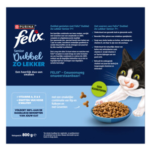 Felix Dubbel Zo Lekker Kattenvoer Droog Senior Kip & Kalkoen - 3.79 euro