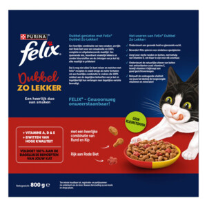 Felix Kattenvoer Droog Dubbel Zo Lekker Adult Rund & Kip - 3.79 euro