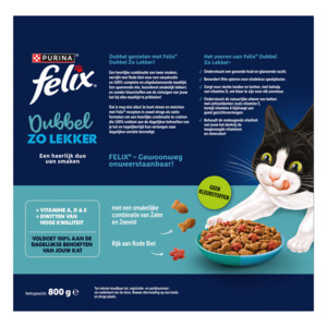 Felix Kattenvoer Droog Dubbel Zo Lekker Adult Zalm & Zeevis - 3.79 euro