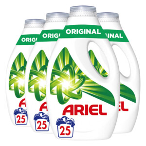 4x Ariel Vloeibaar Wasmiddel Original 25 Wasbeurten 1,125 liter