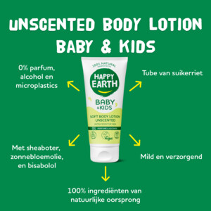 Happy Earth Baby & Kids 100% Natuurlijke Body Lotion Parfumvrij - 9.89 euro