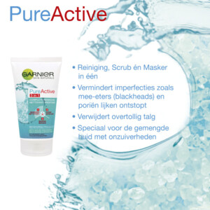 Garnier PureActive 3-in-1 Gezichtsreiniging met Klei Argile & Niacinamide - 9.99 euro
