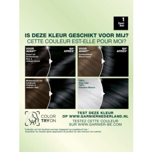 Garnier Nutrisse Ultra Crème Permanente Haarkleuring 1.0 Zwart Intens - 11.99 euro