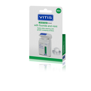 3x Vitis Waxed Dental Tape Fluoride & Mint - 15.14 euro