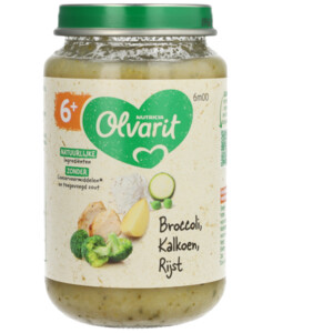 6x Olvarit Maaltijd 6m Broccoli Kalkoen Rijst - 11.83 euro