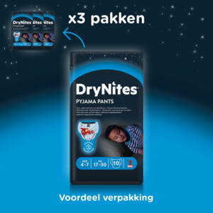 3x Huggies DryNites Absorberende Luierbroekjes Jongens 4-7 jaar - 21.2 euro