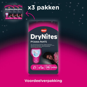 3x Huggies DryNites Absorberende Luierbroekjes Meisjes 4-7 jaar - 21.76 euro