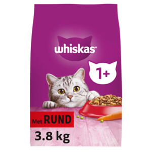 Whiskas 1+ Adult Katten Droogvoer Rund 3,8 kg