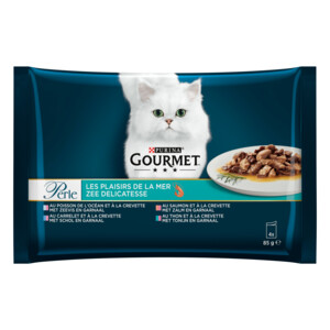 12x Gourmet Perle Kattenvoer in Saus Zee Delicatesse 4 x 85 gr