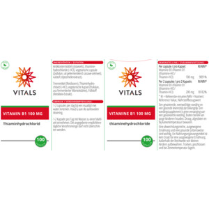 2x Vitals Vitamine B1 100mg - 43.64 euro