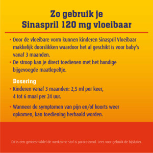 Sinaspril Paracetamol 120 mg Vloeibaar - 6.65 euro
