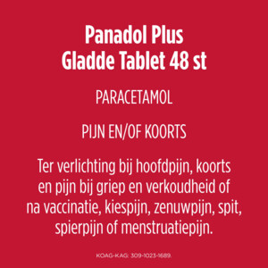 Panadol Plus Gladde Tablet 500 mg - 5.99 euro