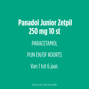 Panadol Junior Zetpillen 250 mg 1 jaar - 6 jaar - 5.45 euro