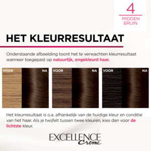 3x L'Oréal Excellence Crème Permanente Crèmekleuring 4 Middenbruin - 46.29 euro