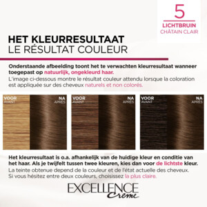 3x L'Oréal Excellence Crème Permanente Crèmekleuring 5 Lichtbruin - 46.29 euro