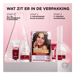 3x L'Oréal Excellence Crème Permanente Crèmekleuring 3 Donkerbruin - 44.41 euro