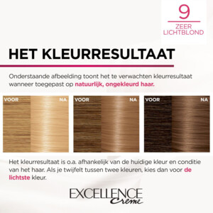 3x L'Oréal Excellence Crème Permanente Crèmekleuring 9 Zeer Licht Blond - 46.29 euro