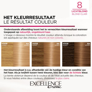 3x L'Oréal Excellence Crème Permanente Crèmekleuring 8 Lichtblond - 46.29 euro