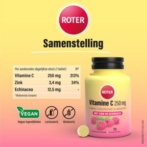 Roter Vitamine C 250 mg Weerstand Framboos - 13.45 euro