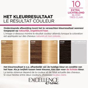 3x L'Oréal Excellence Crème Permanente Crèmekleuring 10 Extra Lichtblond - 46.29 euro