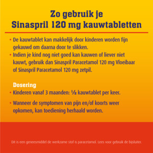 Sinaspril Paracetamol 120 mg - 3.25 euro