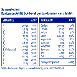4x Davitamon Actifit 65+ - 53.98 euro