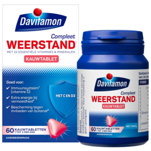 Davitamon Compleet Weerstand Kauwvitamines Aardbei - 16.99 euro