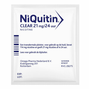 Niquitin Clear Nicotinepleisters 21 mg Stap 1 - 35.95 euro