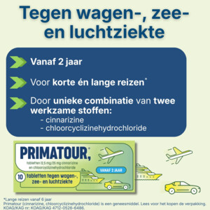 Primatour bij Reisziekte - 5.99 euro