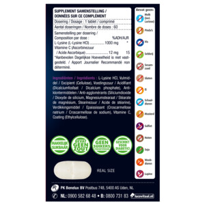 2x Lucovitaal L-Lysine 1000 mg - 15.99 euro
