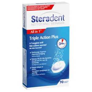 Steradent Triple Action Plus Kunstgebit Reiniger - 7.75 euro