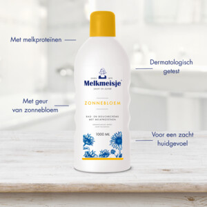 Melkmeisje Bad en Douche Crème Zonnebloem - 3.15 euro