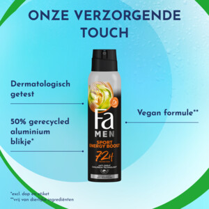 6x Fa Men Deodorant Spray Sport Energy Boost - 12.4 euro