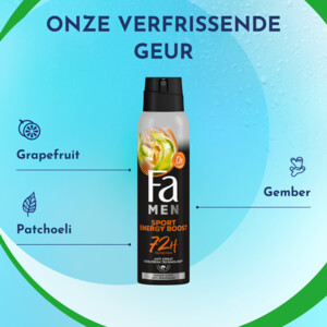 6x Fa Men Deodorant Spray Sport Energy Boost - 12.4 euro