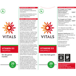 2x Vitals Vitamine D3 Druppels - 28.77 euro