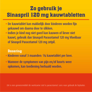 Sinaspril Paracetamol 120 mg - 4.59 euro