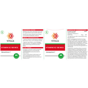 Vitals Vitamine K2 180mcg - 25.99 euro