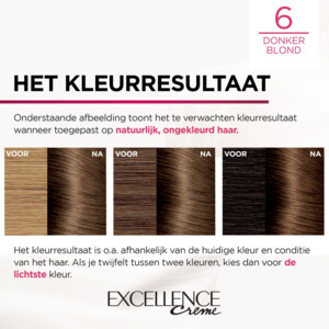 3x L'Oréal Excellence Crème Permanente Crèmekleuring 6 Donkerblond - 46.29 euro
