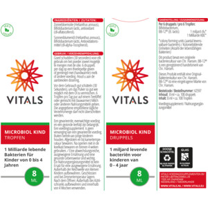2x Vitals Microbiol Kind 0-4 Jaar Druppels - 25.96 euro