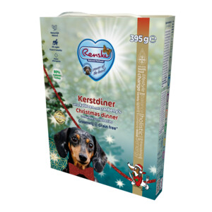 Renske Vers Gestoomd Complete Menu Hondenvoer Nat Kerstdiner Kalkoen - Cranberry 395 gr