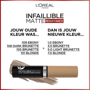 L'Oréal Infaillible up to 24H Brow Mascara  3.0 Brunette - 12.99 euro