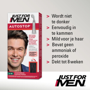 Just for Men Autostop Haarverf Donkerbruin A45 - 12.99 euro