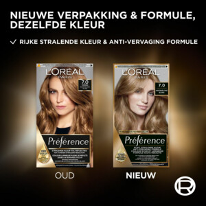 L'Oréal Préférence Permanente Haarkleuring 7.0 Middenblond - 22.99 euro