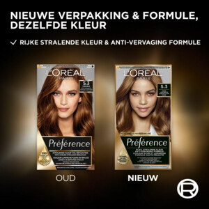 L'Oréal Préférence Permanente Haarkleuring 5.3 Licht Goudbruin - 20.69 euro